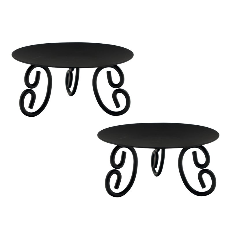 Hosley Set of 2 Pillar or LED Candle Holder 5 inch Diameter Gift for Farmhouse Weddings or can be Used for Aromatherapy and Spa O5 - Image 1